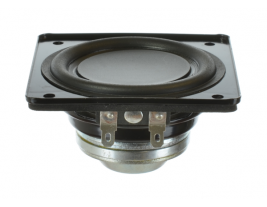 A 3" mini-woofer from MISCO with a 4 ohm impedance and a 20 watt power rating.