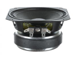 A 4 inch midrange speaker with an 8 ohm impedance and a 40 watt power rating.