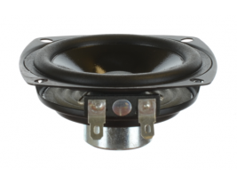 A 3 inch wide range speaker with a 4 ohm impedance and a 15 watt power rating from Oaktron by MISCO.