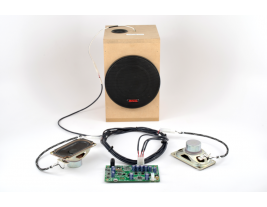 Turnkey audio system for casino gaming consoles including speakers amplifier subwoofer and wiring harness MISCO model TK-302