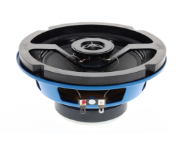 A powerful 6.5 inch coaxial speaker with a 1 inch mylar dome tweeter, with a power rating of 25 watts, and a 4 ohm impedance.