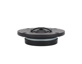 The side view of the BDT-2901 tweeter highlights its sleek design with a tapered front plate and T-Pole design for enhanced sound concentration and increased BL, suitable for dual woofer configurations.