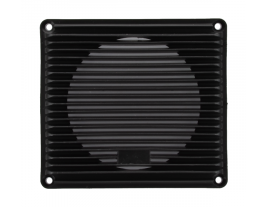 A 4" rectangular plastic louvered grille for speakers - 24A238.